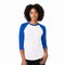 BELLA + CANVAS® Unisex Three-Quarter Sleeve Baseball Tee Raglan Contrast Sleeve Lightweight Retail Fit Shirt